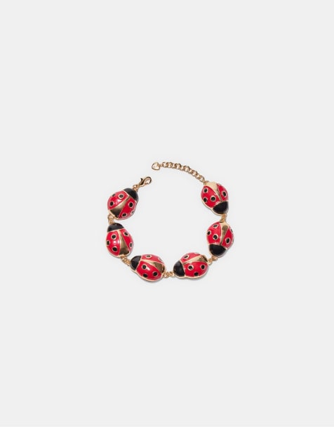 Stradivarius - Rødt armbånd med havedesign - view 1