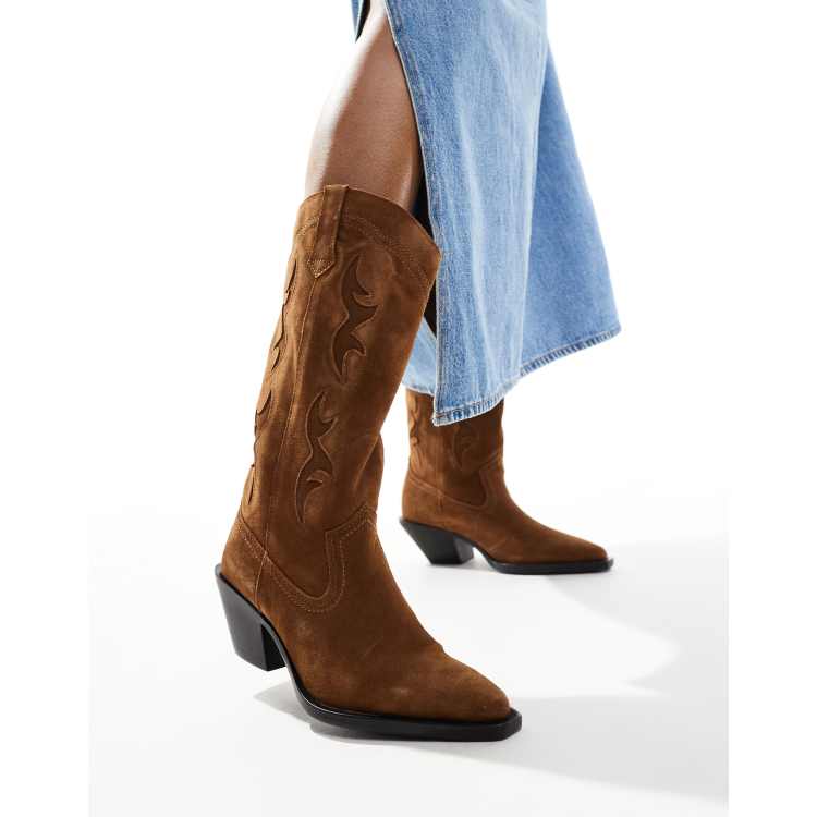 Tan suede cowboy boots online