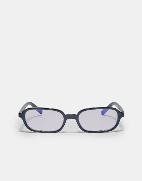 Stradivarius Rectangular blue light glasses in black - view 1