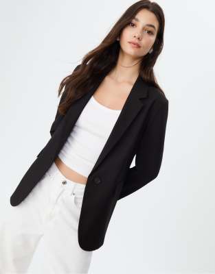 Stradivarius Regular Fit Blazer In Black