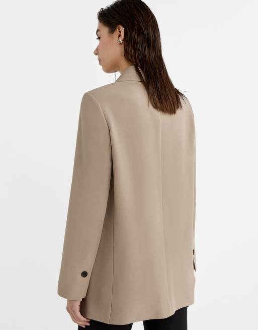 Stradivarius Regular fit blazer in brown, 3 of 4