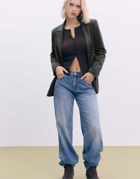 Stradivarius – Regular-Fit-Blazer in Grün aus Wildlederimitat - view 1