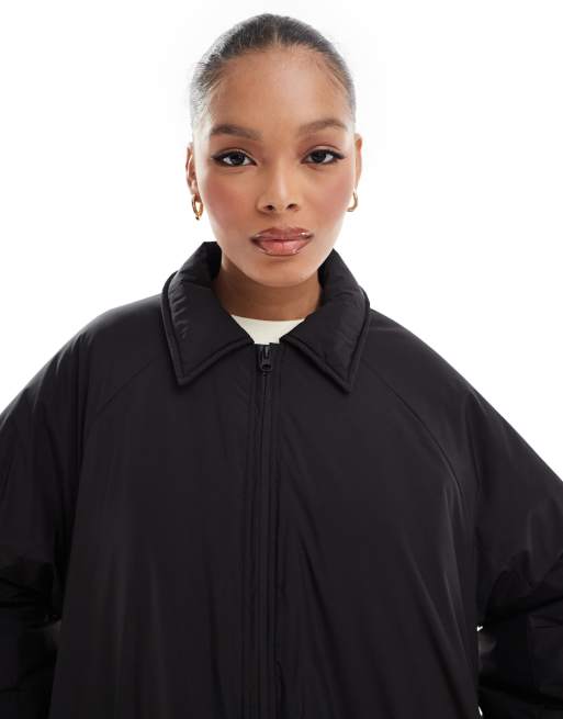 Stradivarius regular fit puffer jacket in black ASOS