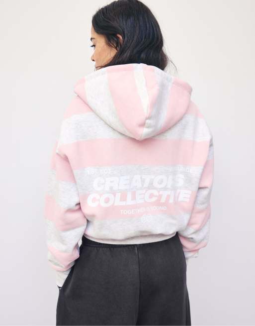 Stradivarius Regular printed sweatshirt in pastel pink, 3 of 4