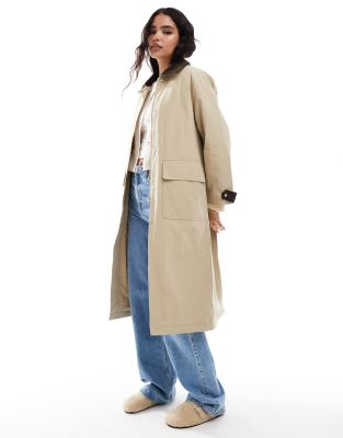 relaxed parka jacket in beige-Neutral