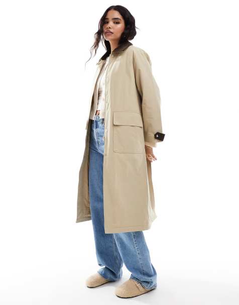 Stradivarius relaxed parka jacket in beige