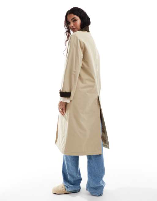 Stradivarius relaxed parka jacket in beige | ASOS