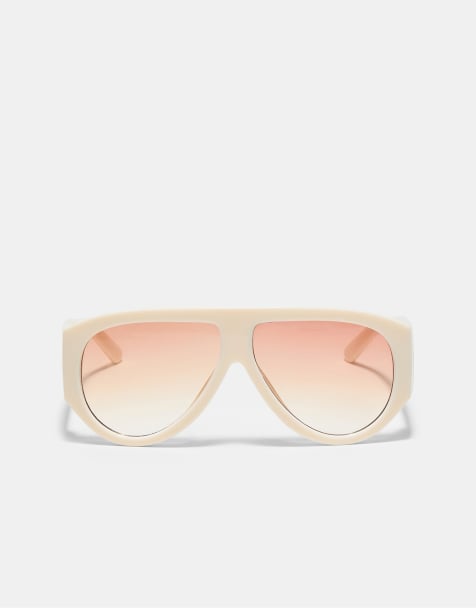Stradivarius Resin sunglasses in ecru - view 1