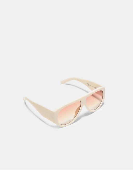Stradivarius Resin sunglasses in ecru, 4 of 4