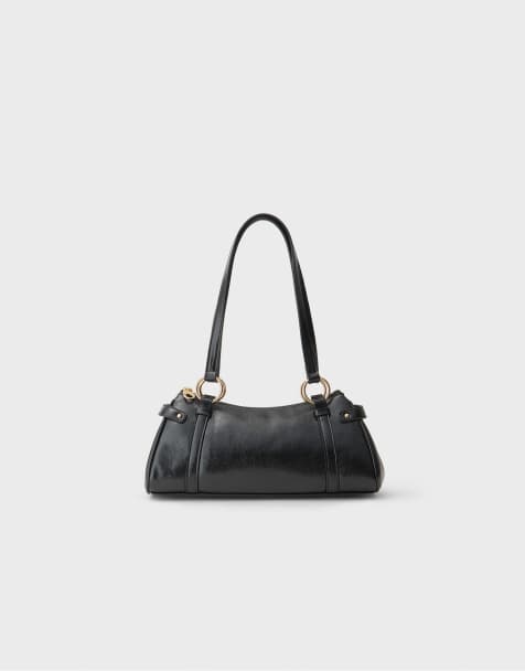 Stradivarius retro axelväska i svart - view 1