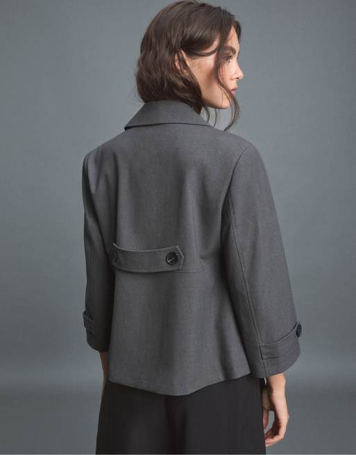 Stradivarius Retro blazer in grey, 3 of 7