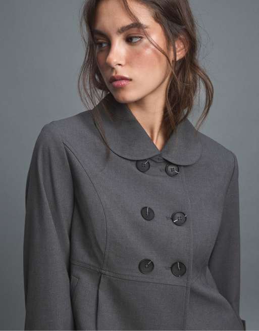 Stradivarius Retro blazer in grey, 4 of 7