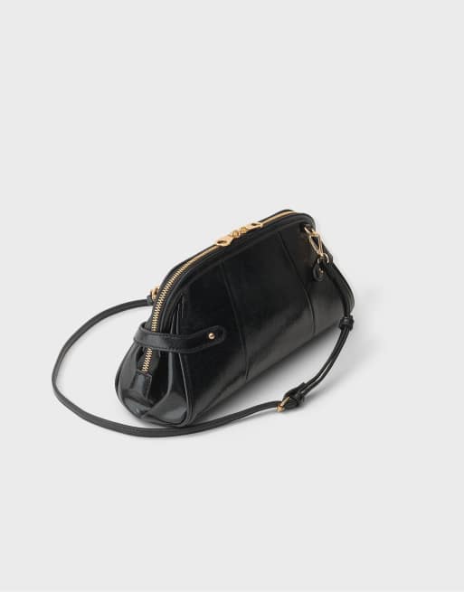 Stradivarius Retro crossbody bag in black, 4 of 4
