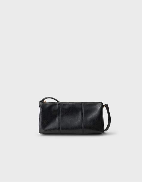 Stradivarius Retro crossbody-taske i sort - view 1