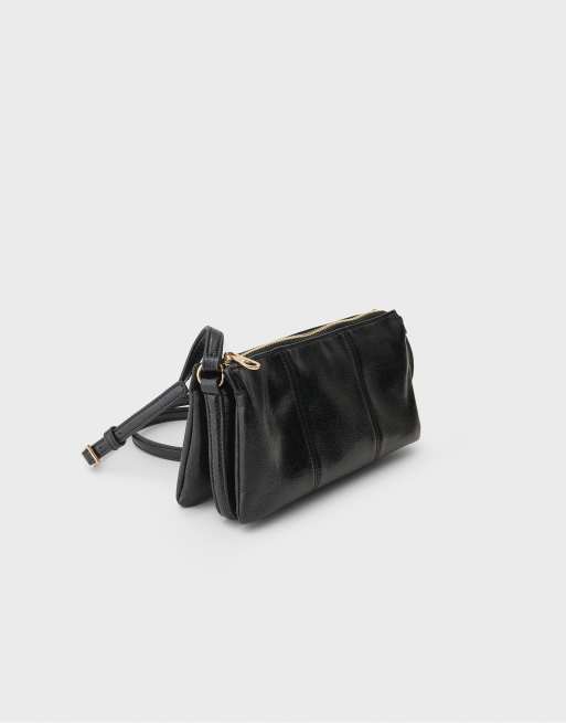 Stradivarius Retro crossbody-taske i sort, 4 af 4