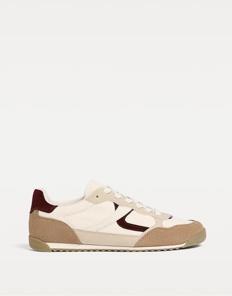 Stradivarius - Retro sneakers in beige combi - view 1