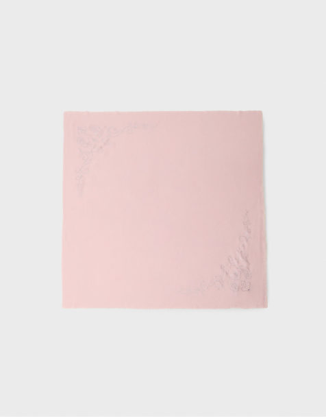 Stradivarius Rhinestones scarf in pastel pink - view 1