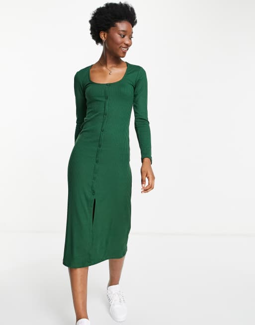 Ribbed button 2024 up dress