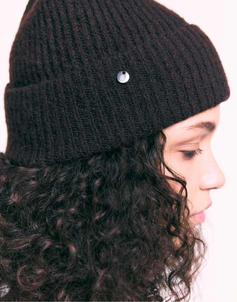 Stradivarius Ribbed cap with plate in brown - view 1