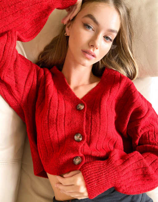 Asos shop red cardigan