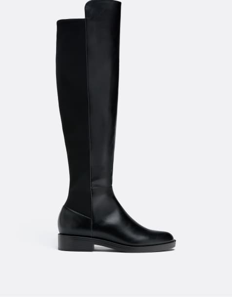 Stradivarius ridstövlar över knät i svart - view 1