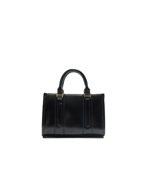 Stradivarius Rigid tote bag in black - view 1