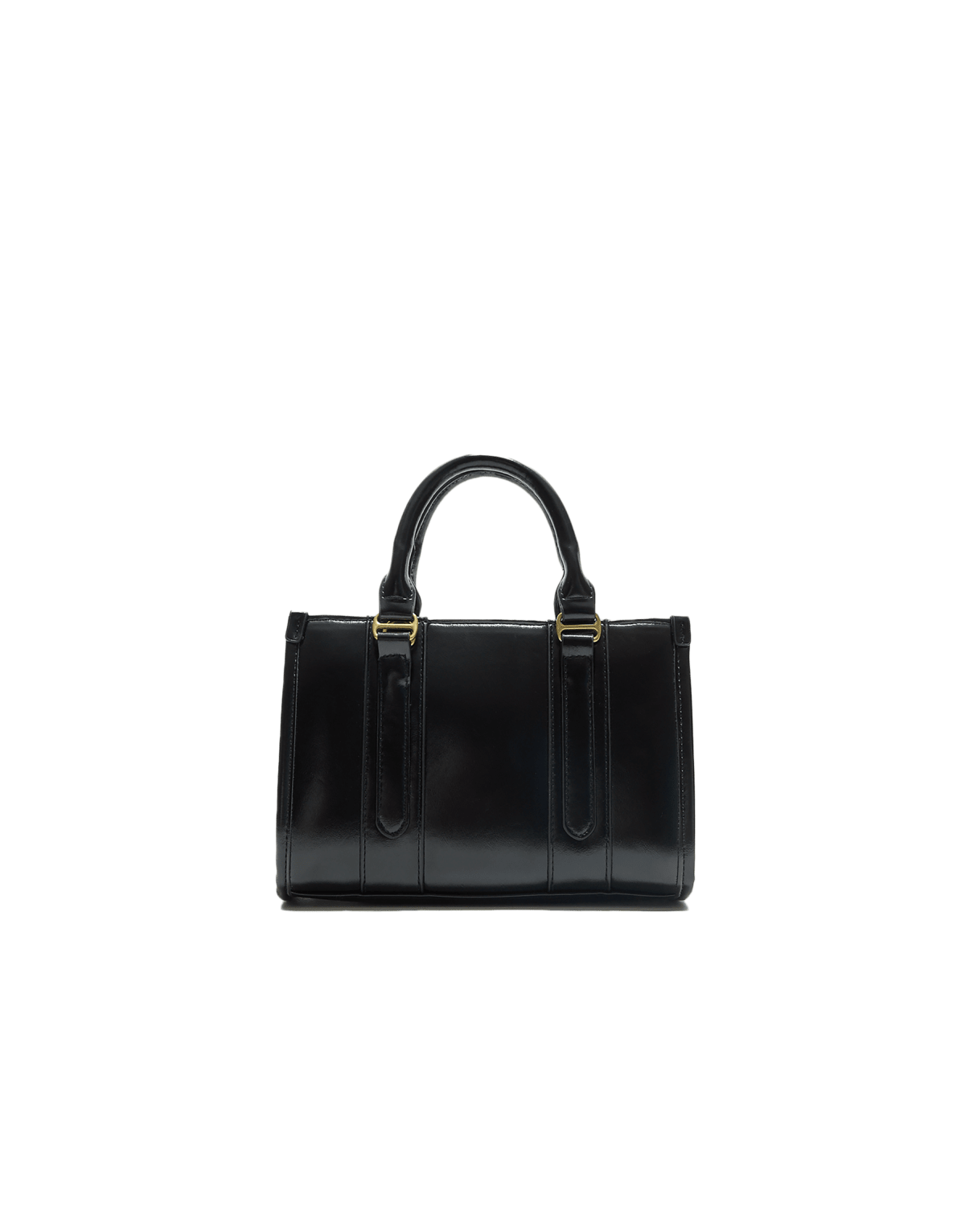 Stradivarius Rigid tote bag in black