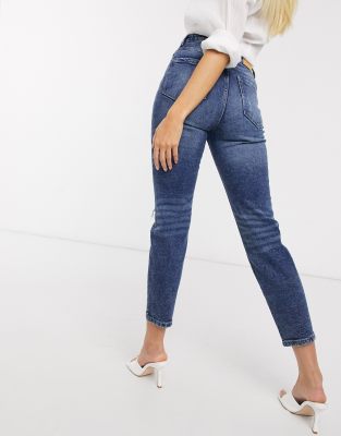 ripped slim mom jeans