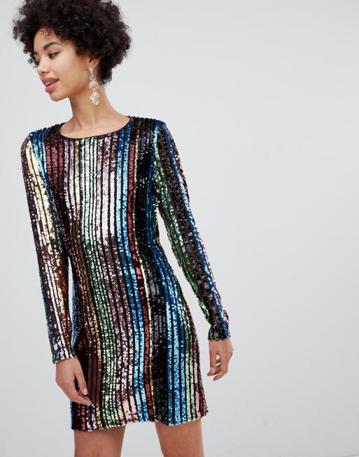 Stradivarius - Robe à sequins arc-en-ciel | ASOS