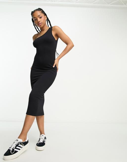 Stradivarius - Robe asymétrique sans coutures - Noir
