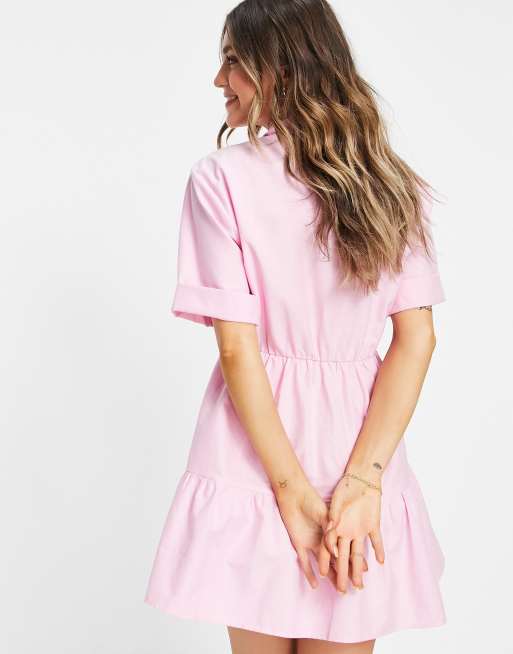 Robe chemise rose hot sale