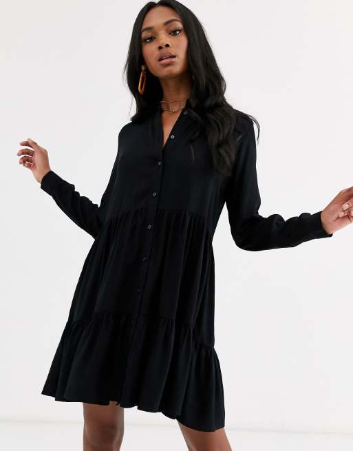 Robe chemise shop noire