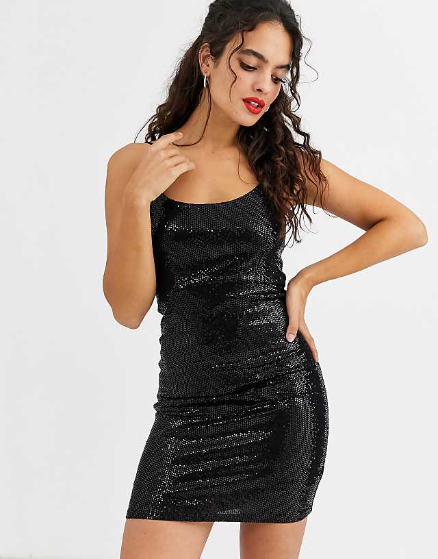 Stradivarius - Robe courte ornée de sequins - Noir | ASOS