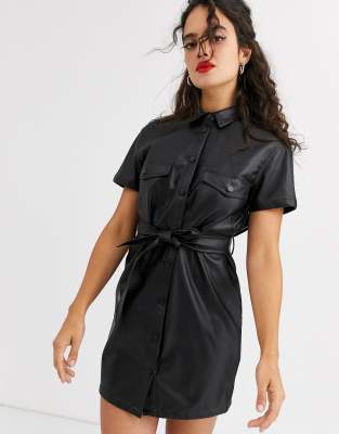 robe en cuir noir