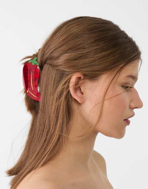 Stradivarius - Rode peper haarklem in rood - view 1