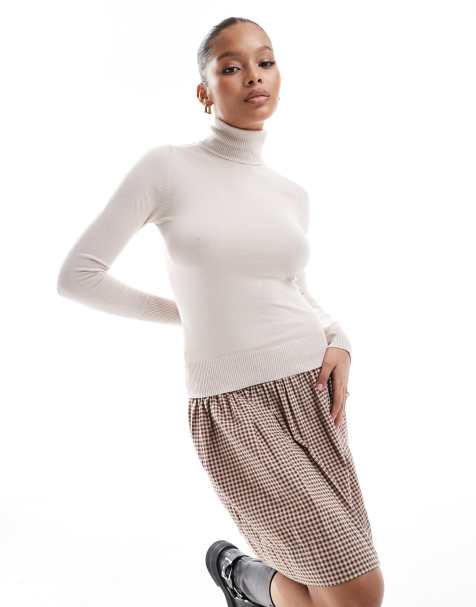 Stradivarius roll neck jumper in beige - view 1