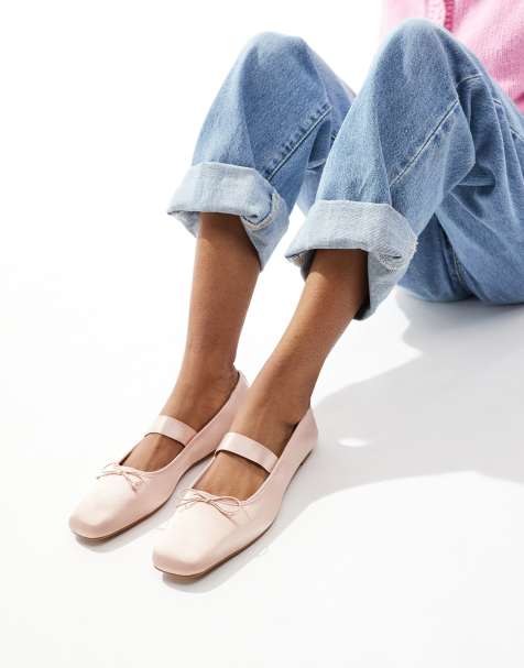Stradivarius – Rosa ballerinaskor med remmar - view 1