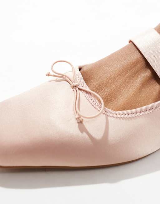 Stradivarius – Rosa ballerinaskor med remmar, 3 av 4