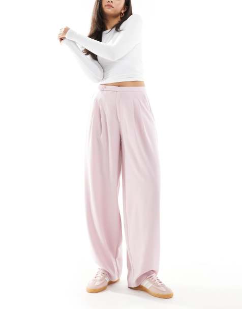 Stradivarius – Rosa, figursydda byxor med ballongben - view 1