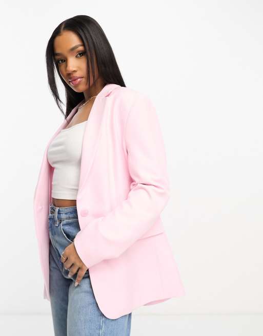 Stradivarius – Rosa kavaj i oversize dad-modell