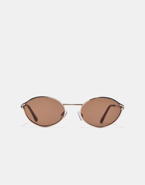 Stradivarius Round metal glasses in gold - view 1