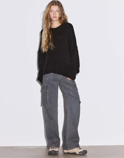 Stradivarius Round neck knit jumper in brown - view 1