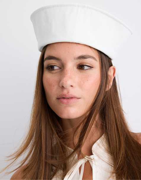 Stradivarius Round sailor hat in ecru - view 1