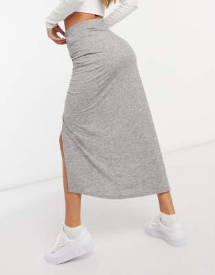 gray ruched skirt