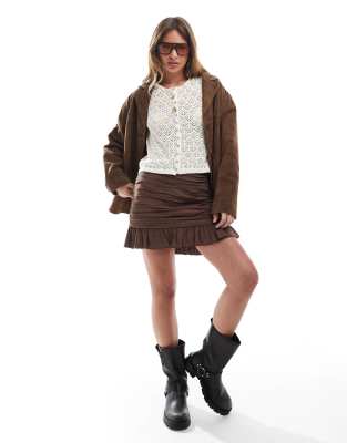 Stradivarius Ruched Mini Skirt