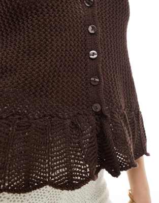Stradivarius Ruffle Hem Knit Tank Top