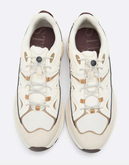 Stradivarius S008 trekking sneakers in ecru, 2 van 4