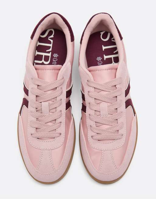 Stradivarius S011 basic retro sneakers i rosa, 4 av 6