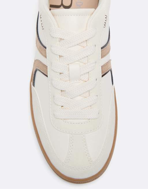 Stradivarius S011 basic retro trainers in ecru, 5 of 7