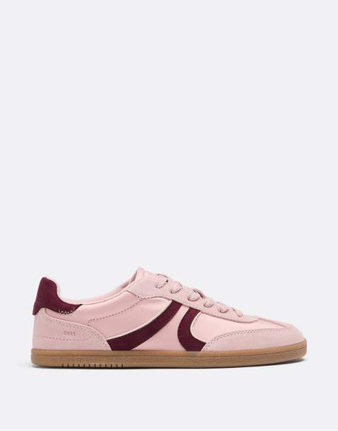 Stradivarius S011 basic retro trainers in pink - view 1